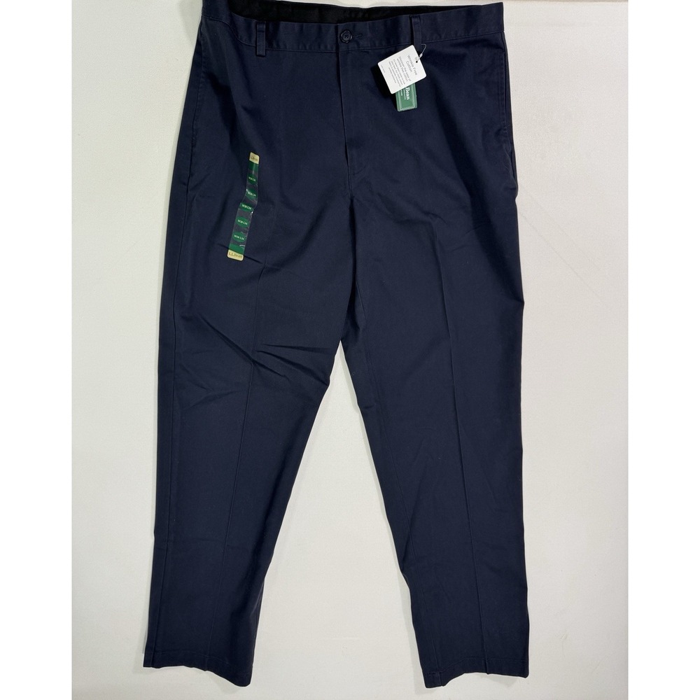 LL Bean Classic Fit Chino Pants Navy Blue NWT Men's 38x34 (38x33.5) Wrinkle Free